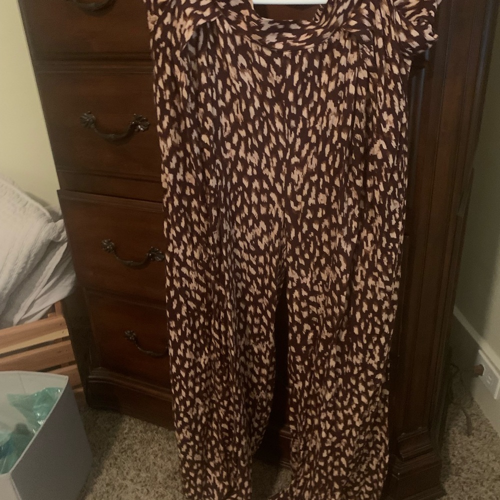 Cupio Brown and Cream Palazzo Pants for women